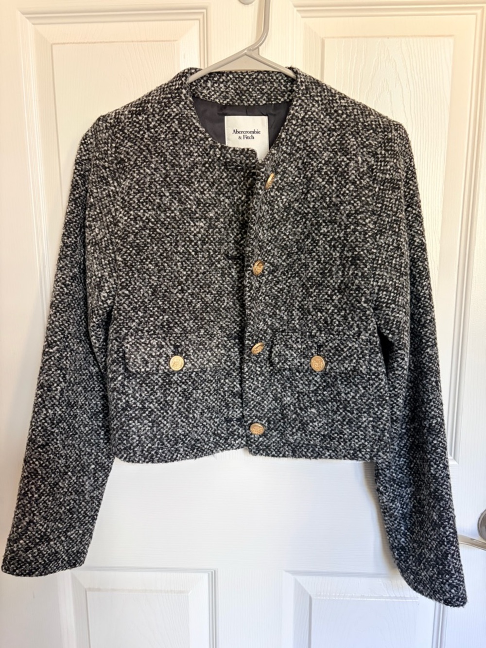 Abercrombie & Fitch Women's Tweed Cropped Jacket
